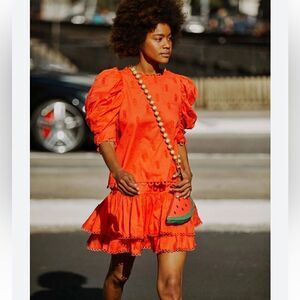 Farm Rio Red 3 D pineapple mini skirt NWT